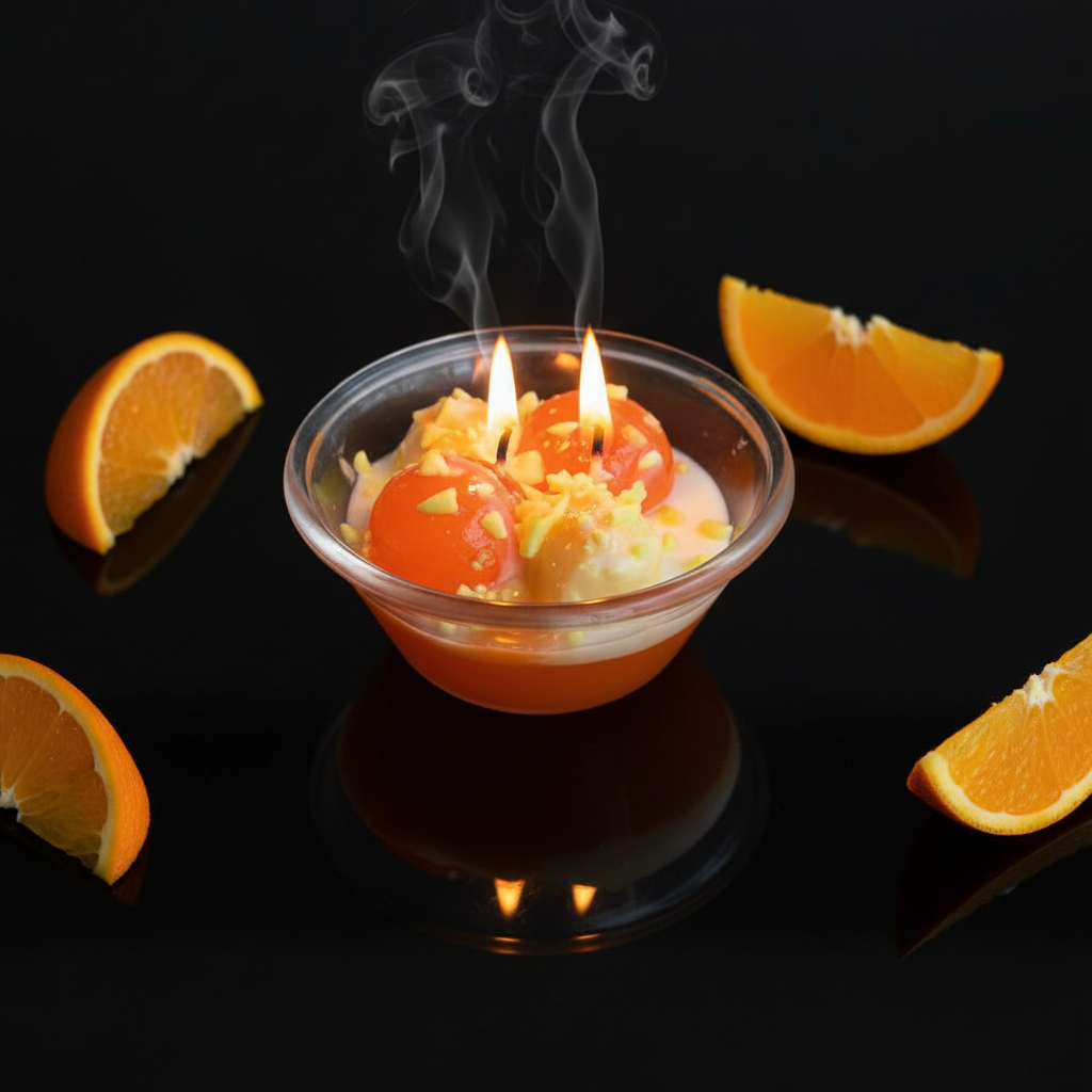 Aperol Spritz Candle Top View