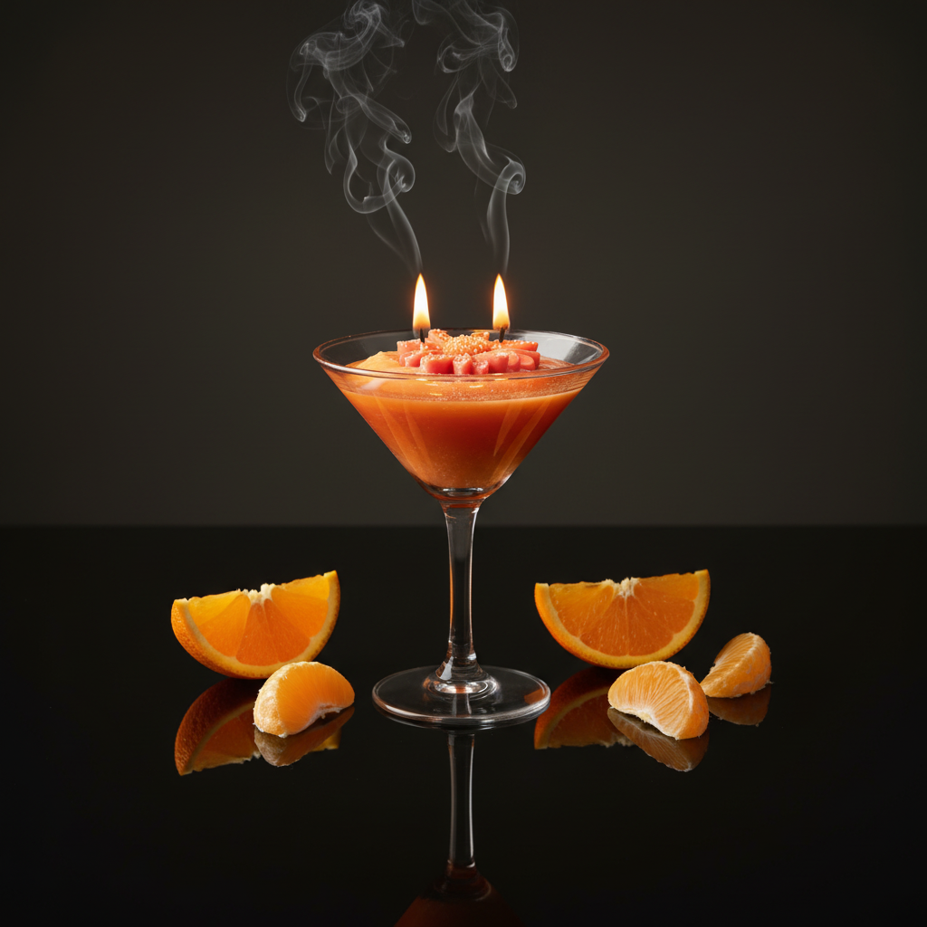 Aperol Sunset Martini Candle with Micro White Sprinkles