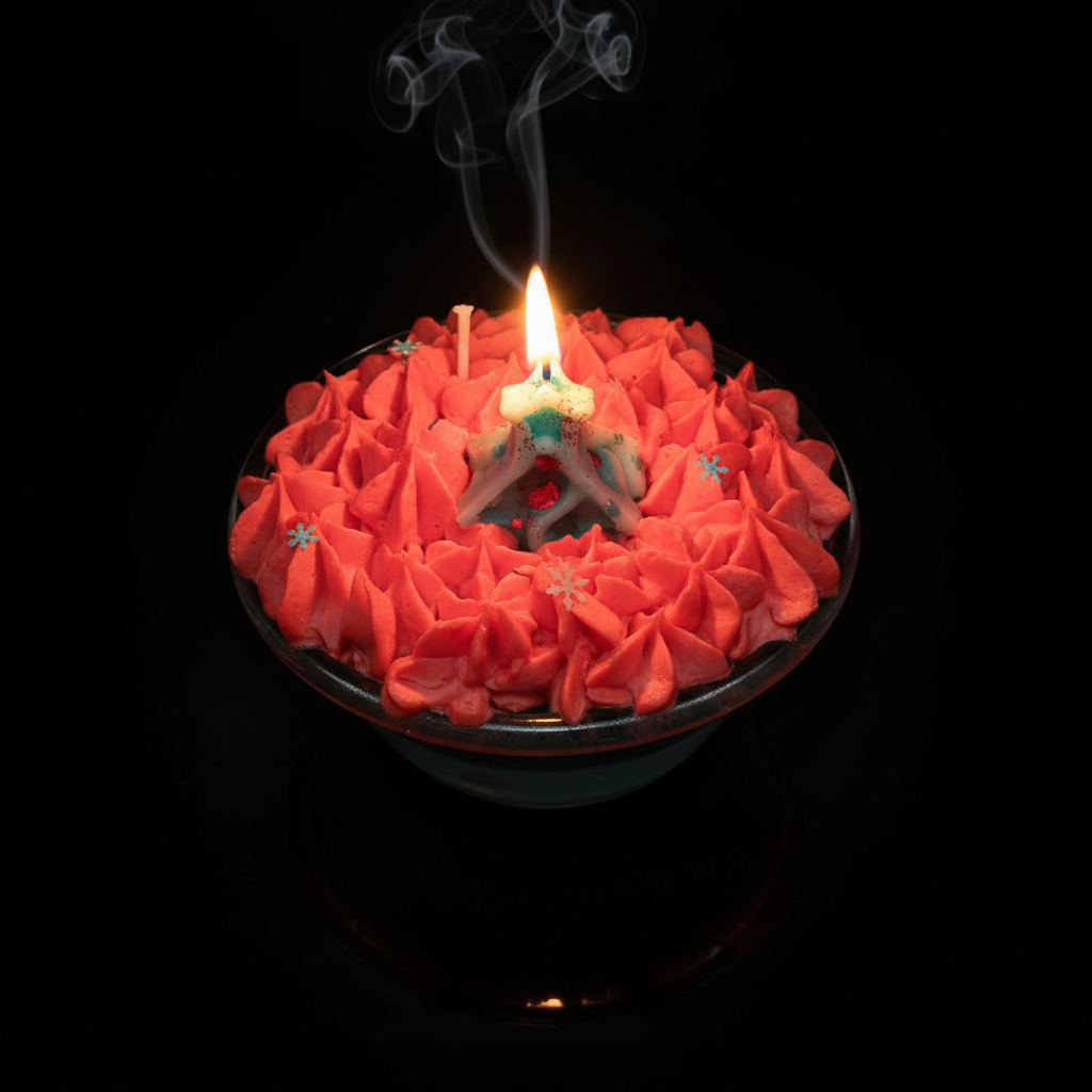 Christmas Cupcake Top View - Layered Frosting