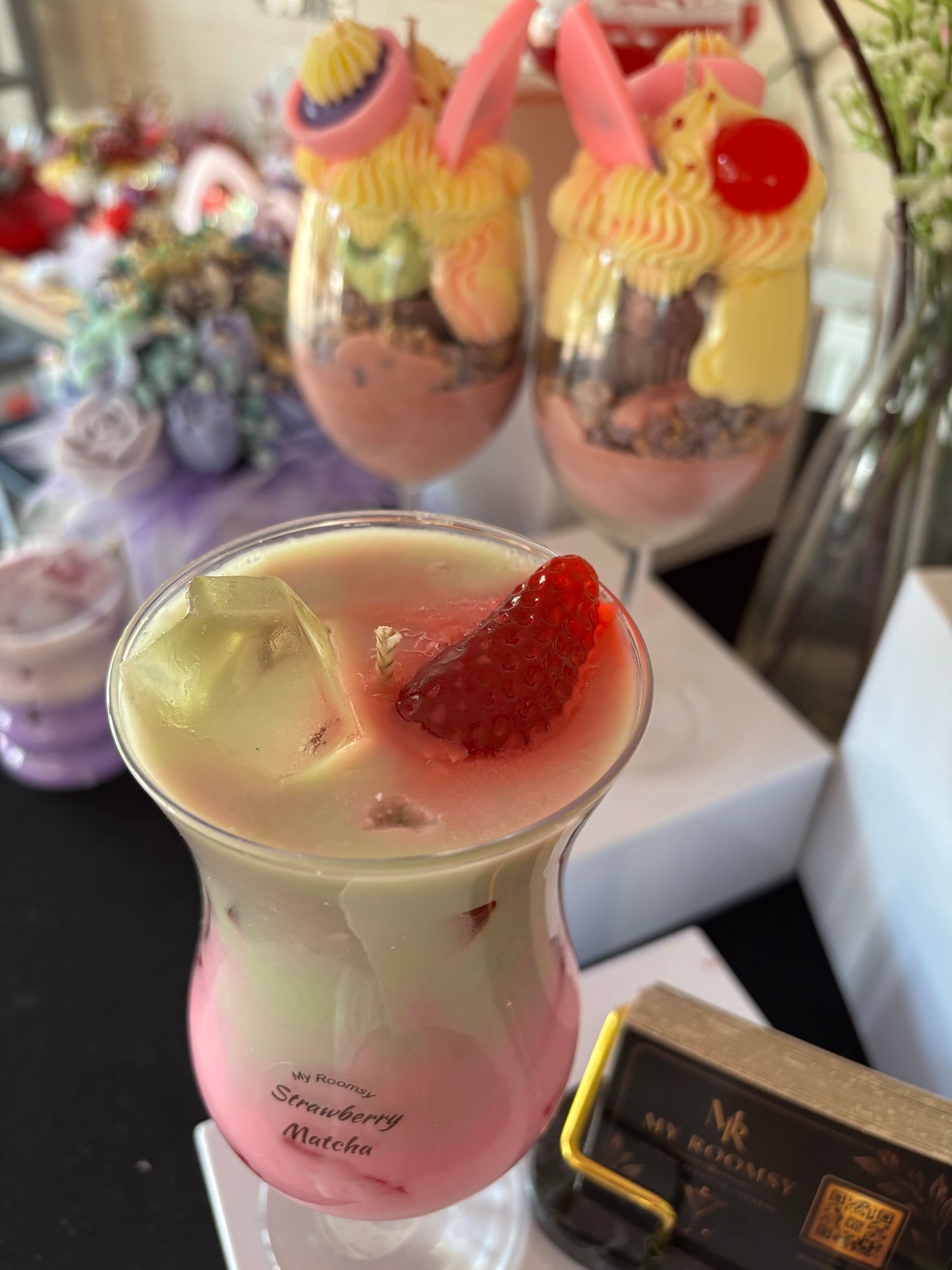 Strawberry Matcha- Handmade Scented Candle