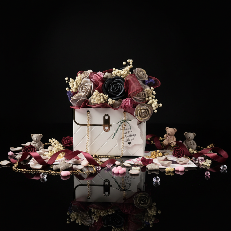 Adorable wax melt bouquet with teddy bears