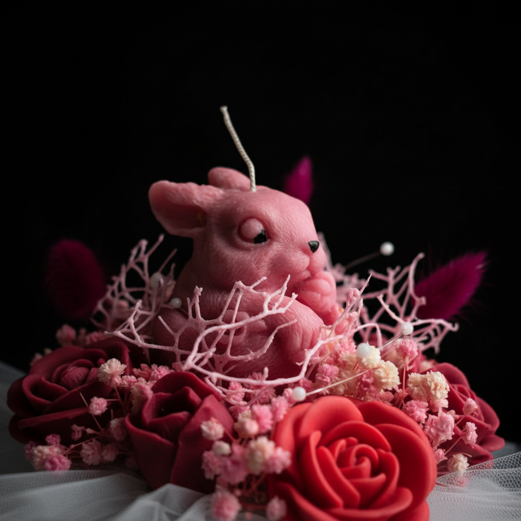 Close-up of pink bunny