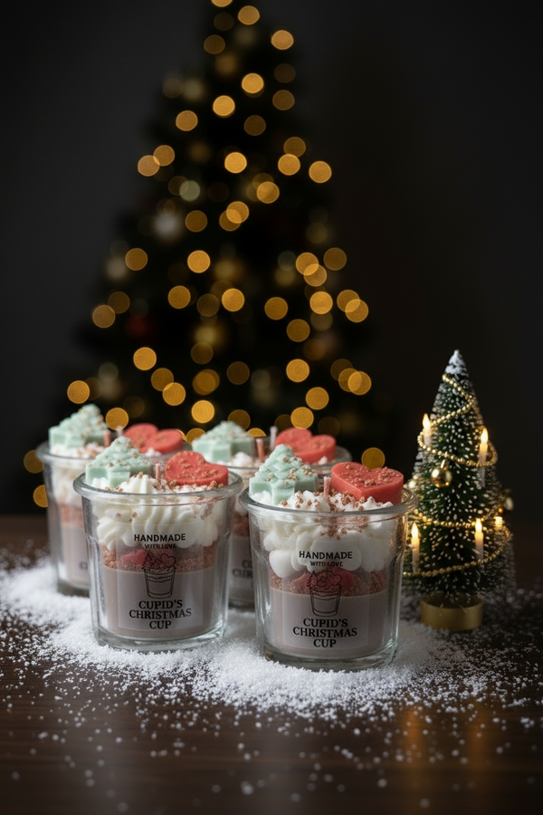 Cupid's Christmas Cup - 4 Candles Winter Scene