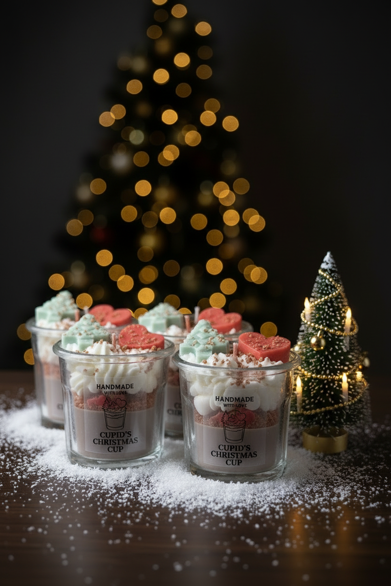 Cupid's Christmas Cup - 4 Candles Winter Scene