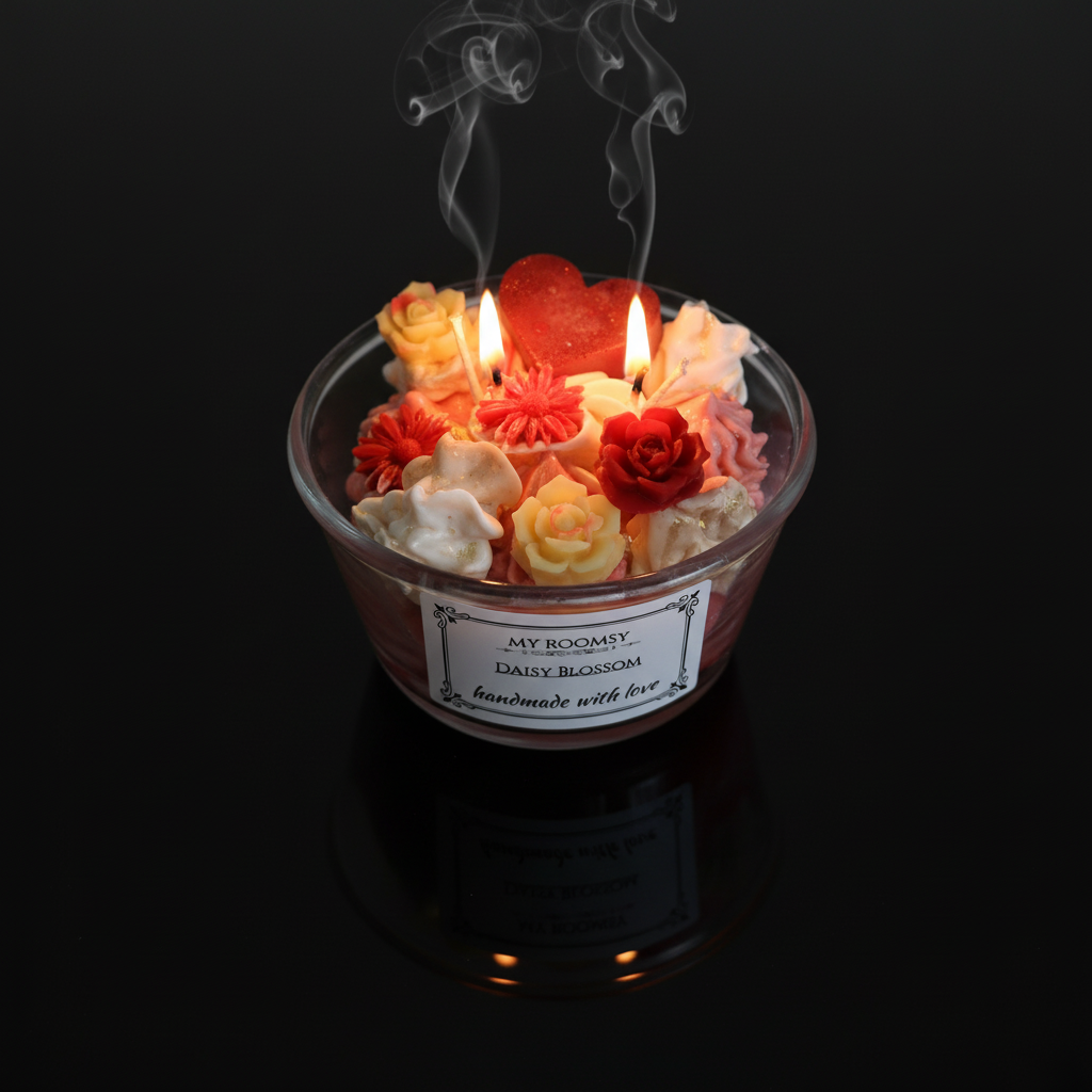 Daisy Blossom Bowl Top Two Wicks