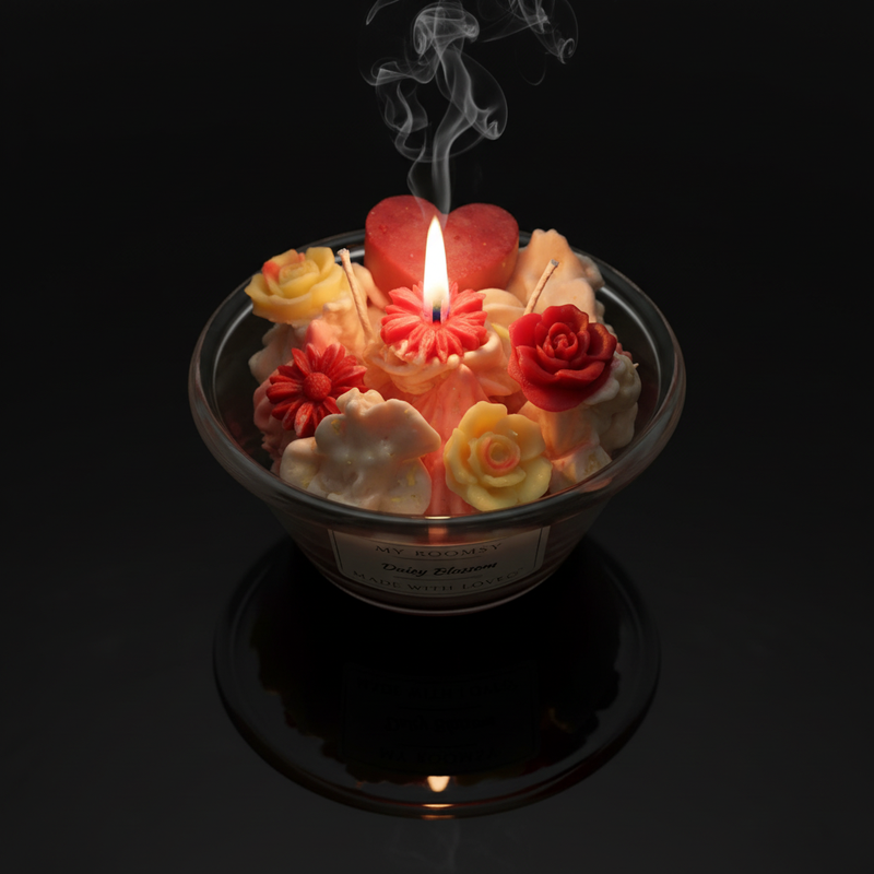 Daisy Blossom Large Glass Top View