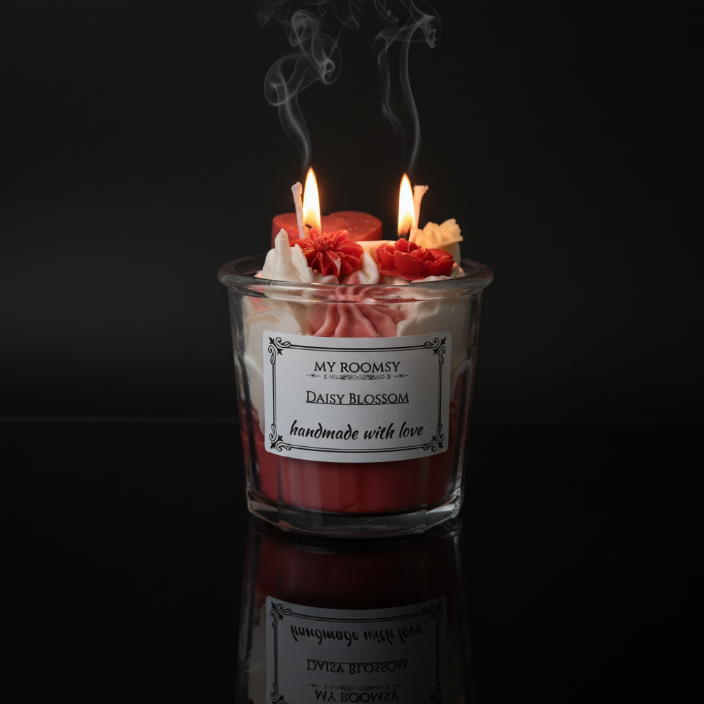 Daisy Blossom Tumbler Front Two Wicks