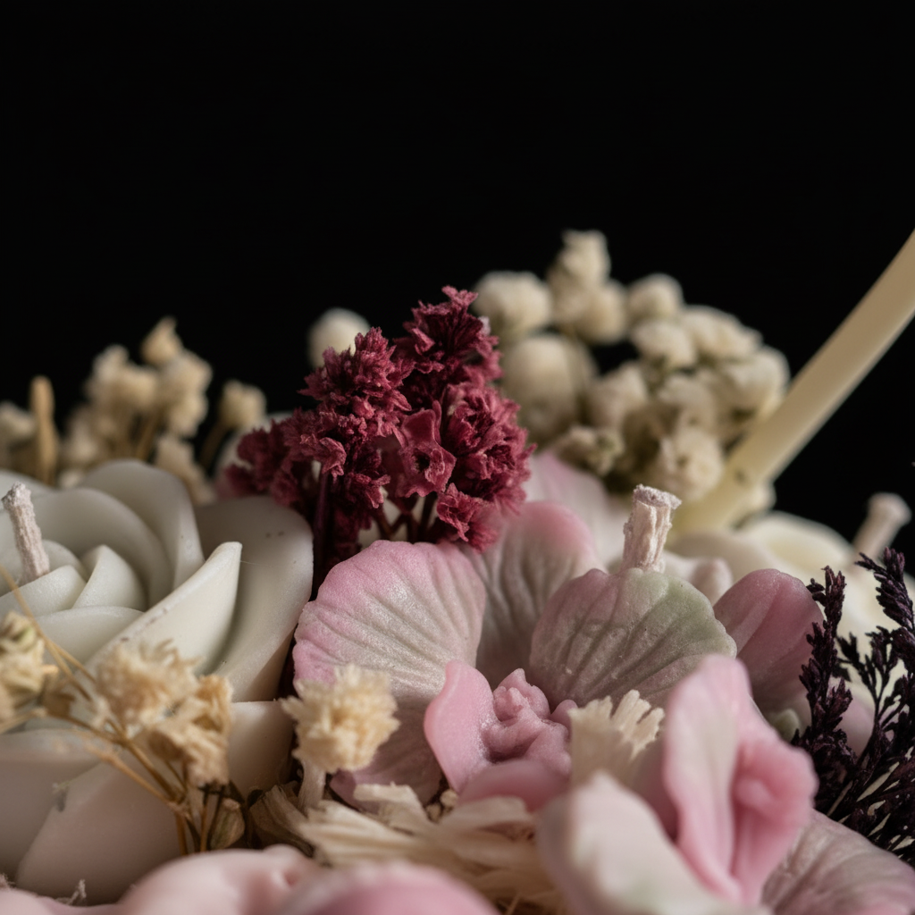 Extreme close-up of burgundy flowers
