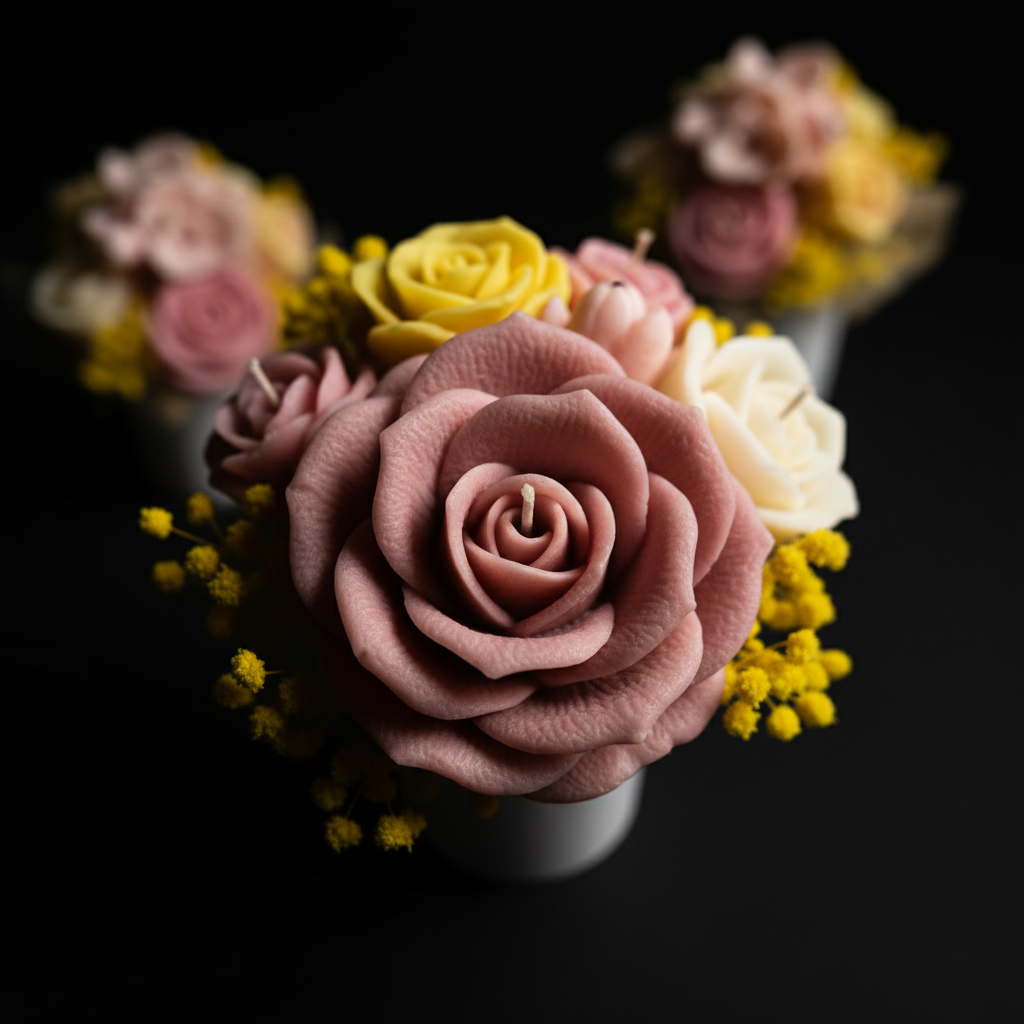 Extreme close-up of mauve roses