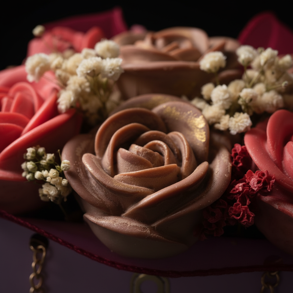 Extreme close-up of taupe roses