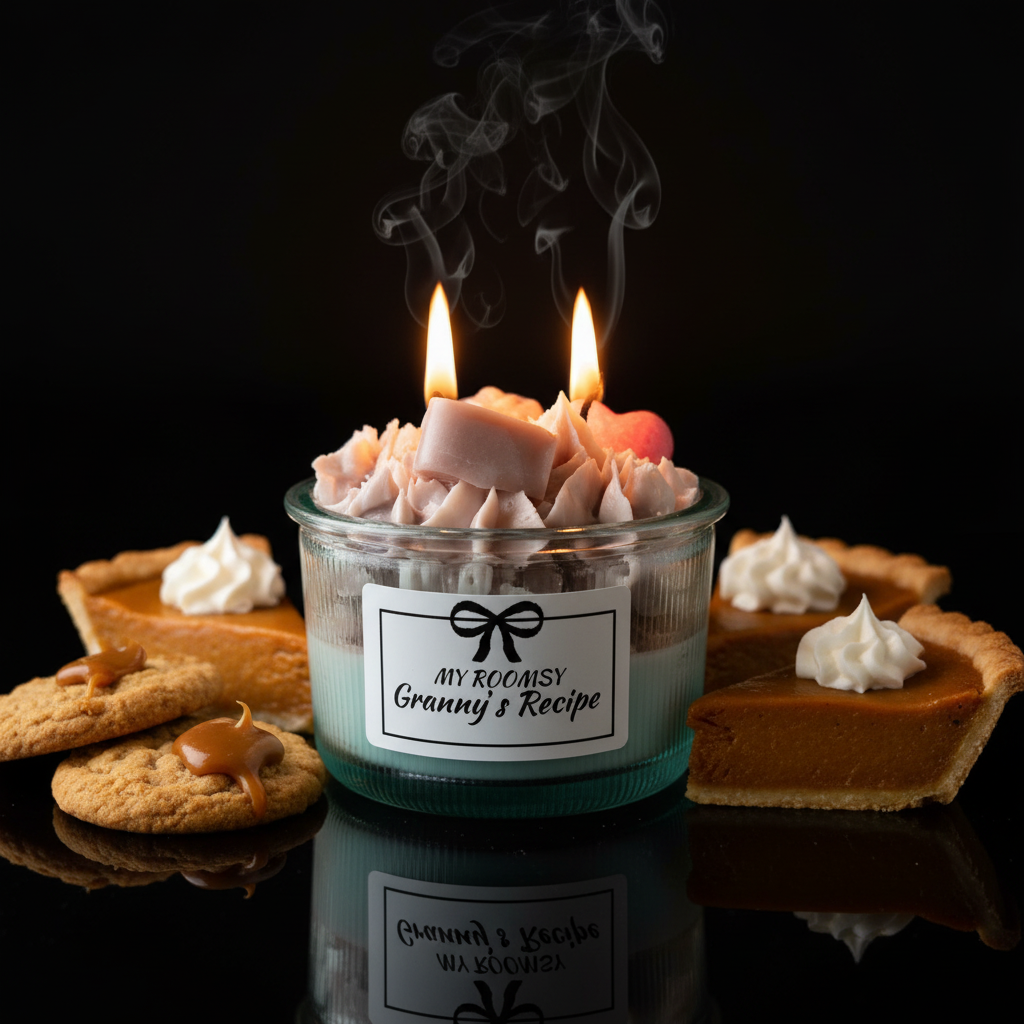 Granny's Recipe Candle - Turquoise Accent with Desserts