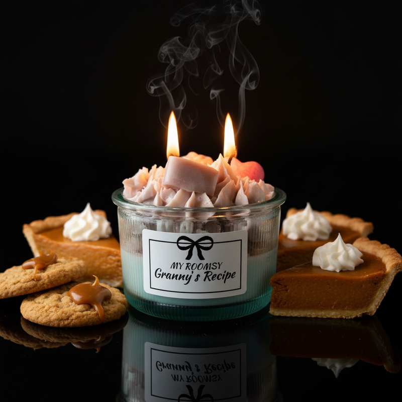 Granny's Recipe Candle - Turquoise Accent with Desserts