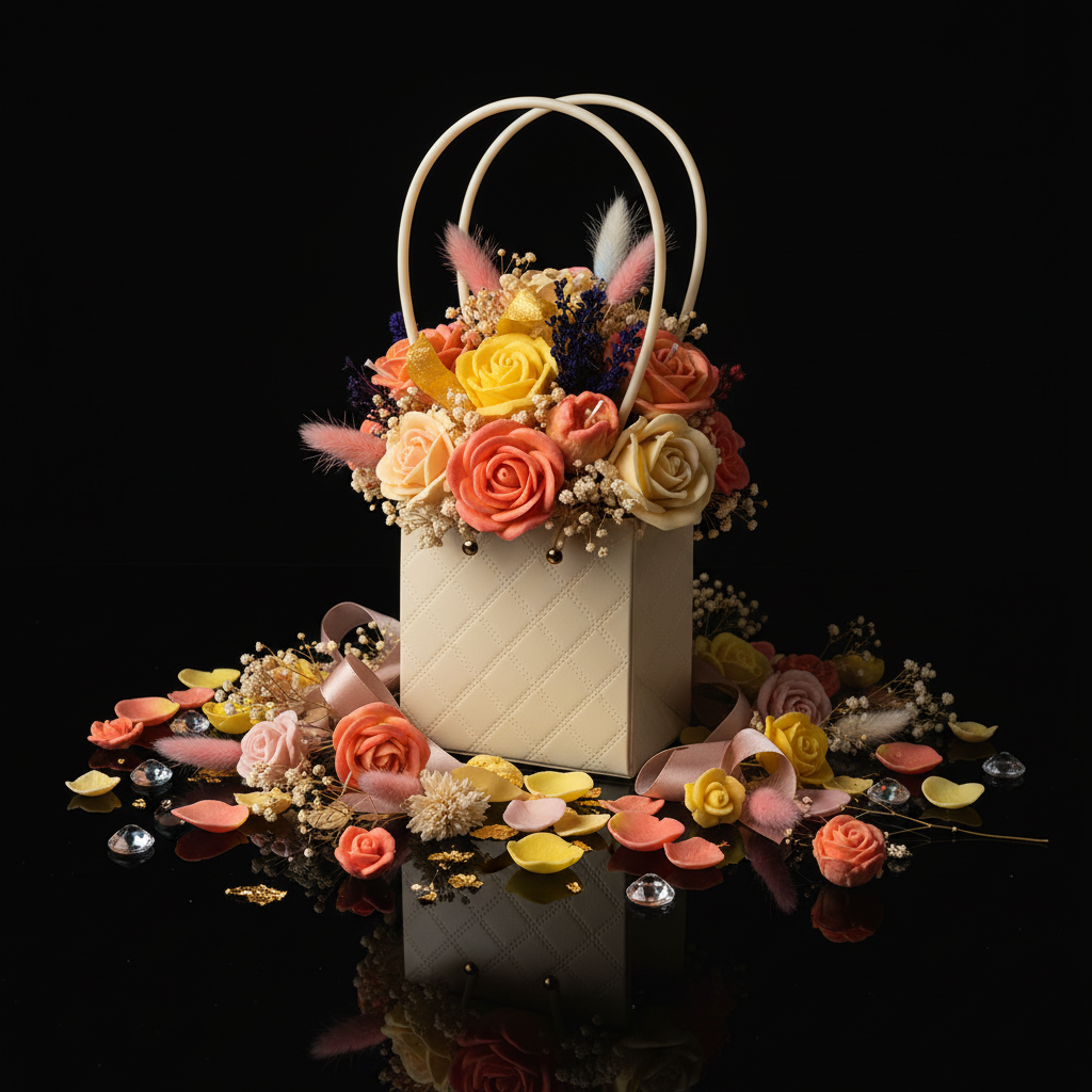 Hoop bouquet with decorations