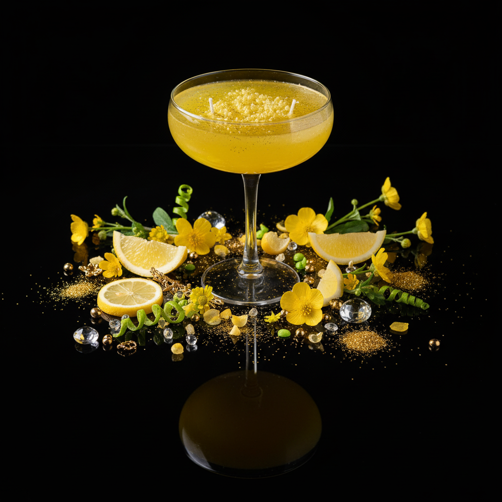 Limoncello candle with decorations