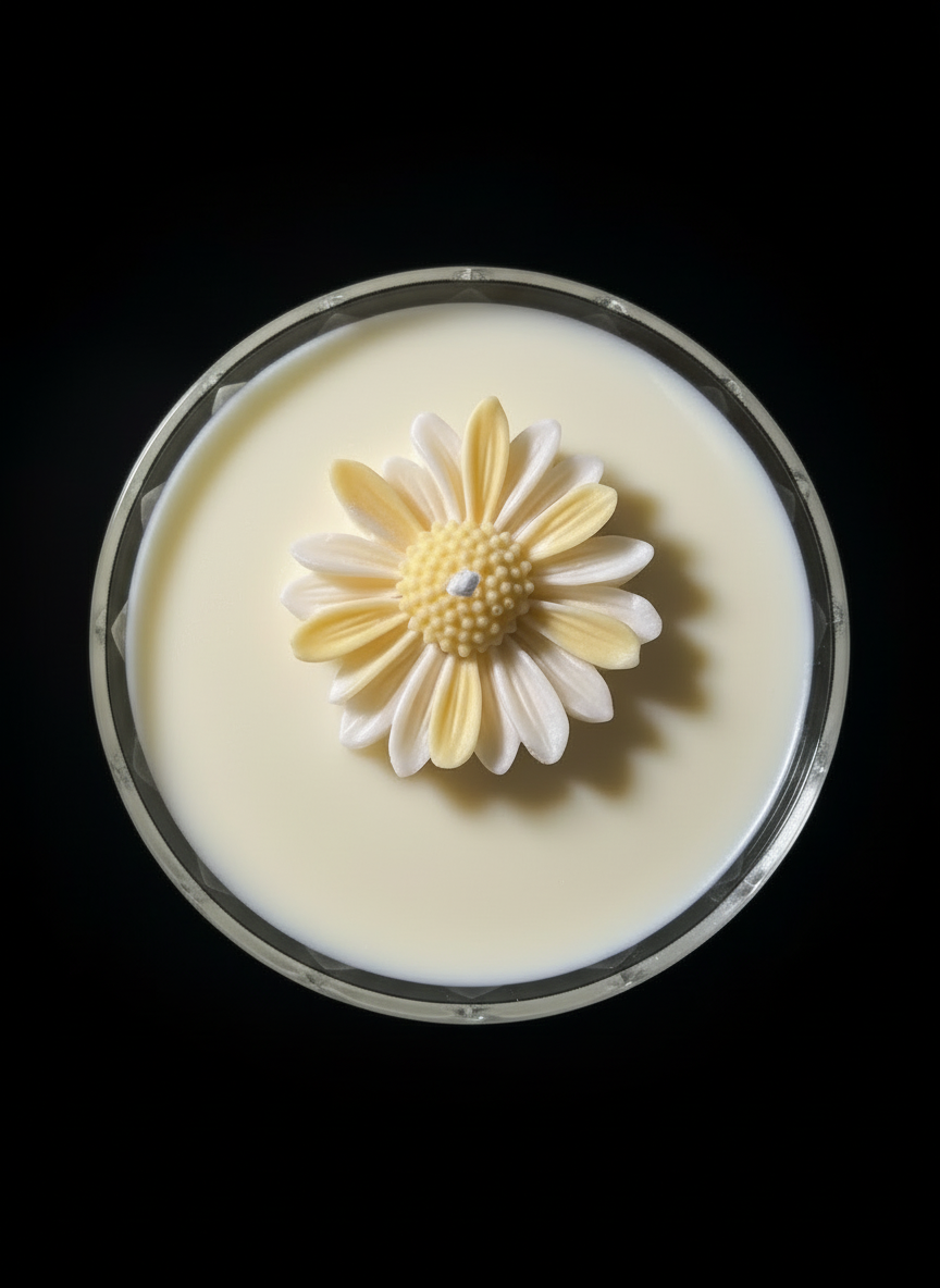 Martini Candle Top View with Wick