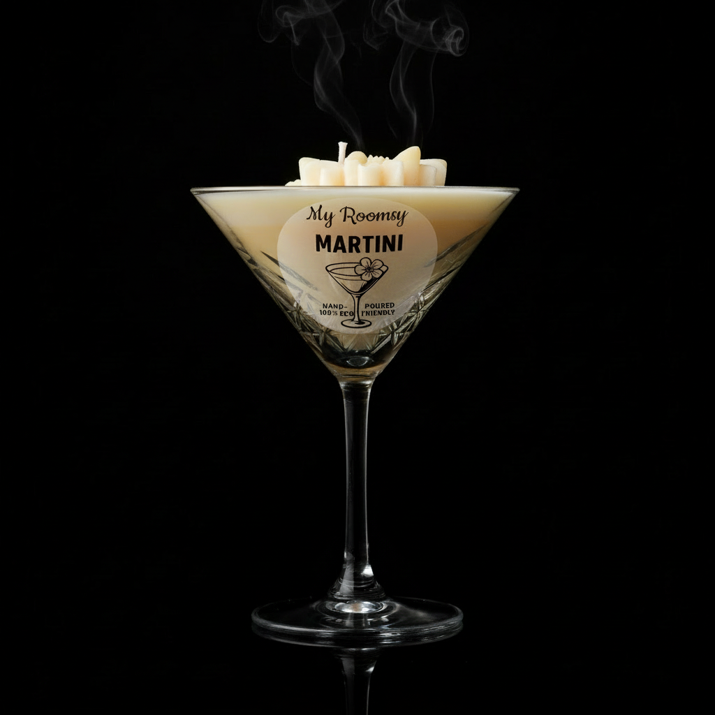 Martini Candle with Ultra Transparent Sticker