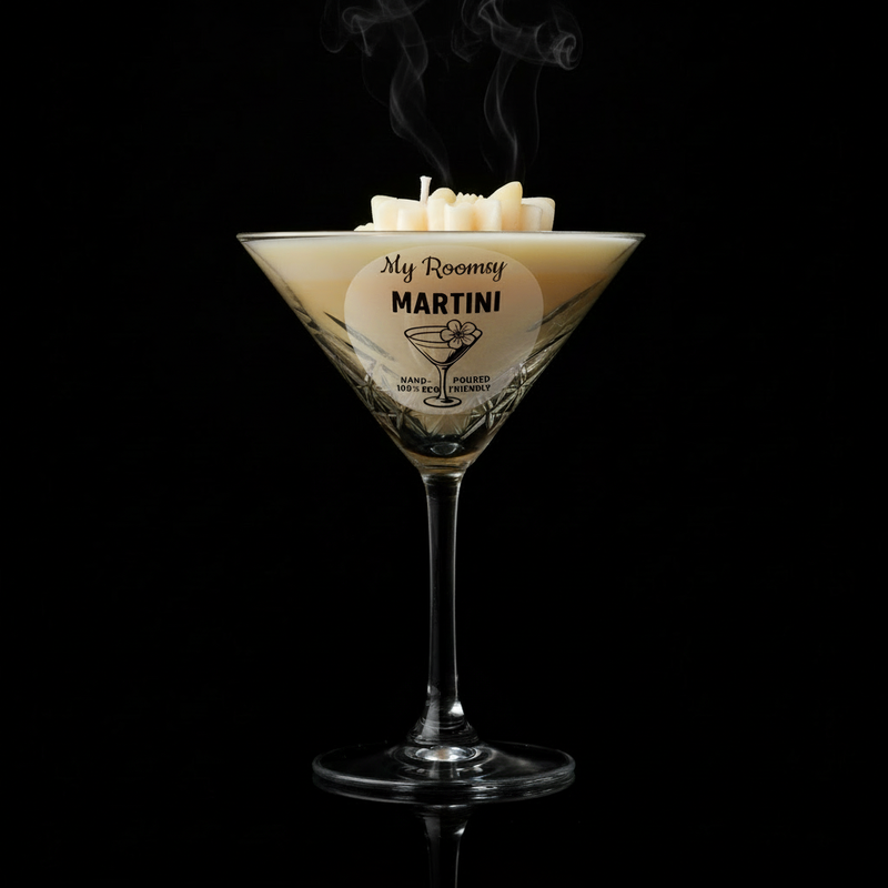 Martini Candle with Ultra Transparent Sticker