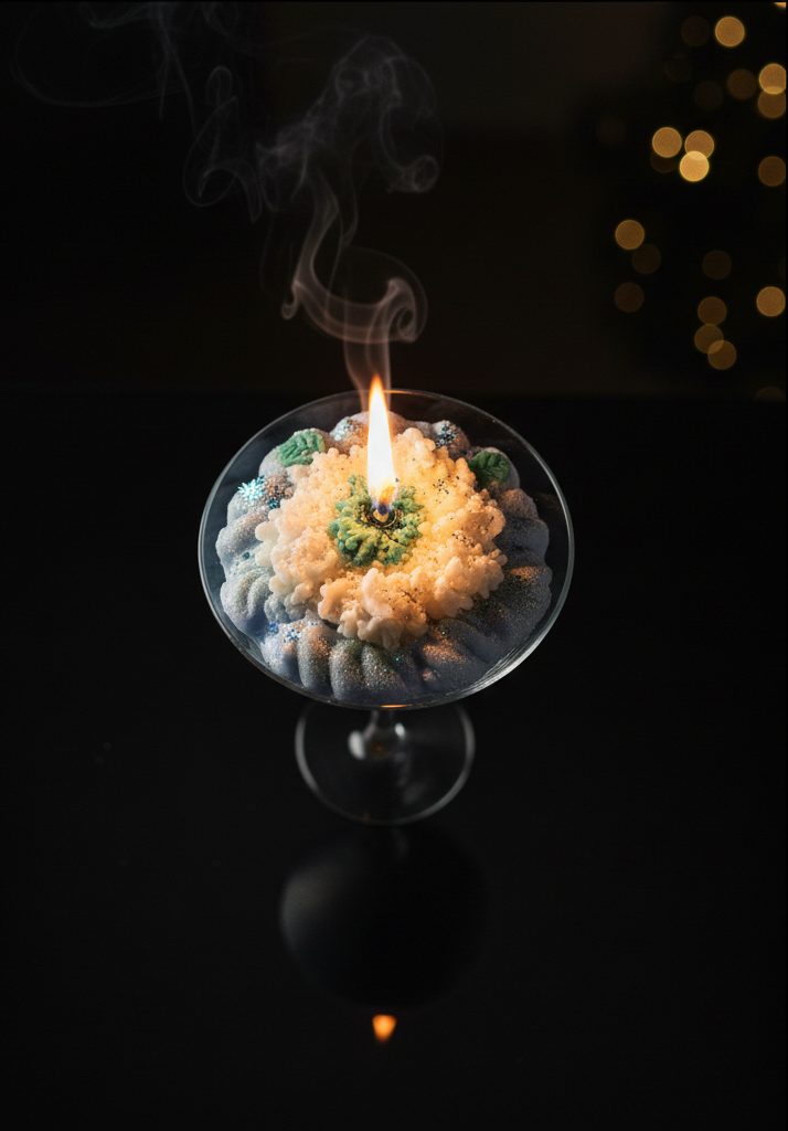 Top view candle with smoke